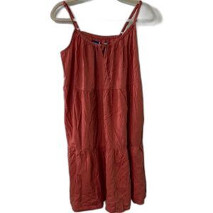 Old Navy Cottagecore Bohochic Coral Beachy 3 Tier Ruffle Sleeveless Sundress XL